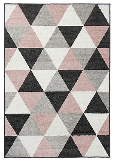 Pièce tapis LOTTO triangles noir/rose