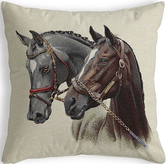 Housse de coussin tapisserie CHEVAUX - grand