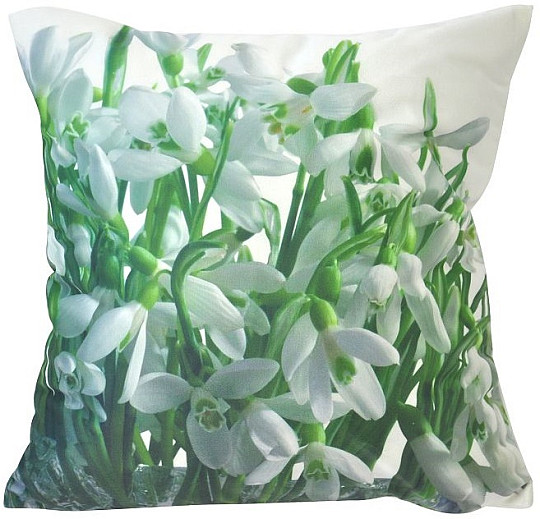 Housse de coussin décorative perce-neige