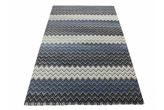 Tapis moderne ZIG ZAG bleu