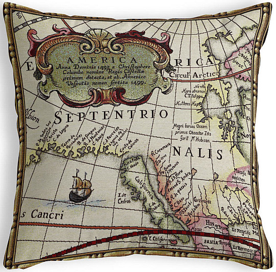 Grande housse de coussin tapisserie TERRA MERCATOR