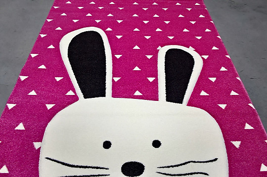 Tapis pièce enfant PASTEL Bunny rose