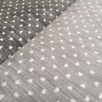 Tissu déco Naira coeurs gris