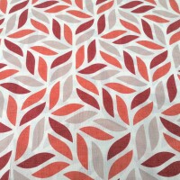 Tissu déco Coord feuilles rouges