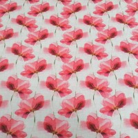 Tissu déco Fleurs rouges