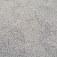 Tissu déco BLACK OUT Feuilles grises