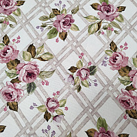 Tissu décoratif CASTLE ROSE GRID