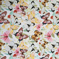 Satin de coton PAPILLONS numérique