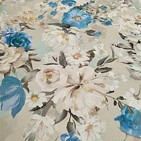 Tissu déco JARDIN bleu