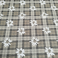 Tissu décoratif luxueux FLEURS ET DIAMANTS, sv. brun