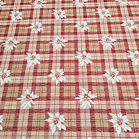 Tissu décoratif luxueux FLEURS ET DIAMANTS rouge