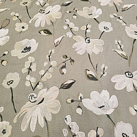 Tissu décoratif RICAMATO BRODERIE avec lin