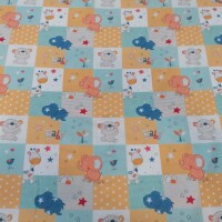 Tissu coton BABY ZOO multicolore