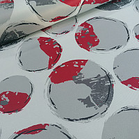 Tissu déco BLACK OUT Bulles rouge