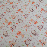 Tissu en coton Hiboux et cerfs