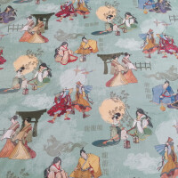 Tissu décoratif VERT JAPON