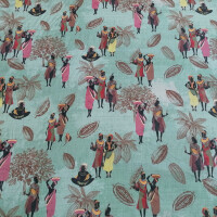 Tissu déco Afrique vert