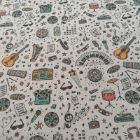 Tissu déco Musique
