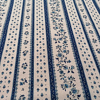 Tissu coton MAJOLIKA rayure bleue