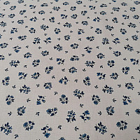 Tissu coton MAJOLIKA fleur bleue