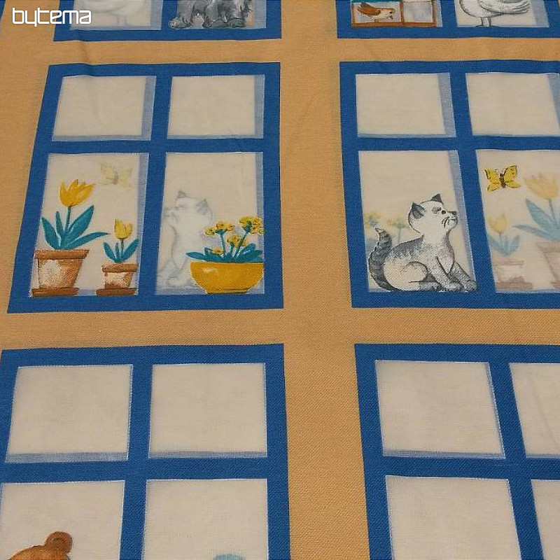 Tissu déco enfant Animaux dans la fenêtre II