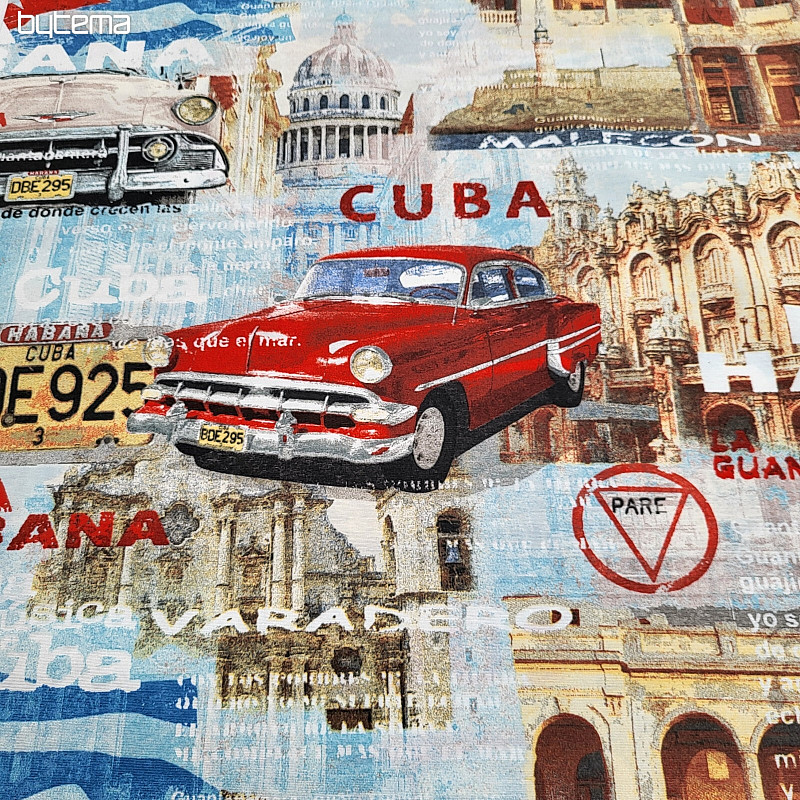 tissu décoratif CUBA design rétro