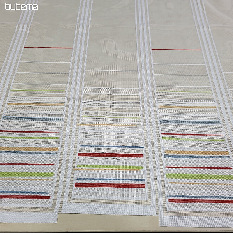 Rideau enfant sur vitrail - jacquard Rayures colorées