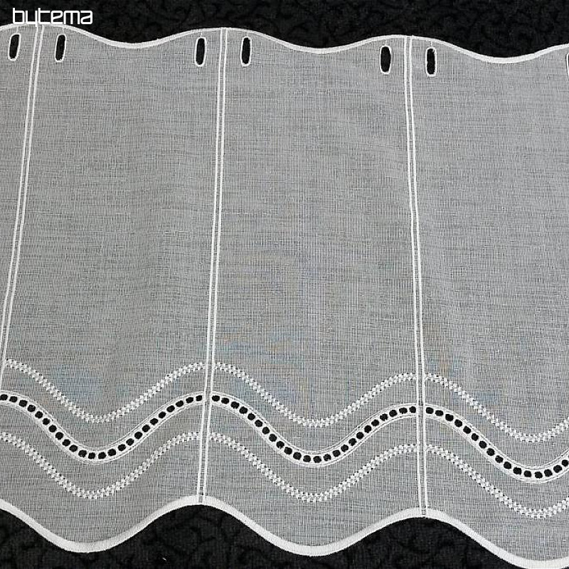 Rideau brodé moderne V52 blanc crème