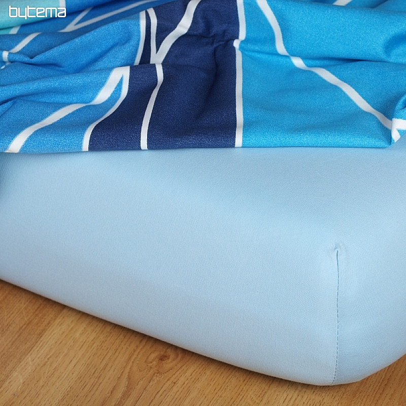 Drap de lit en jersey couleur bleu clair