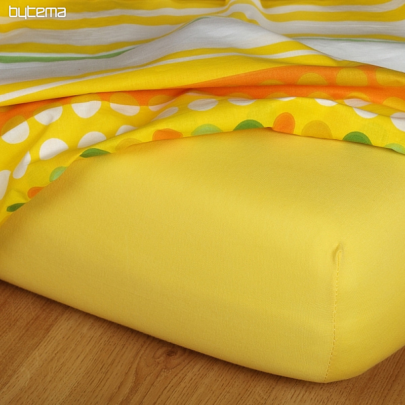 Drap de lit en jersey couleur jaune foncé
