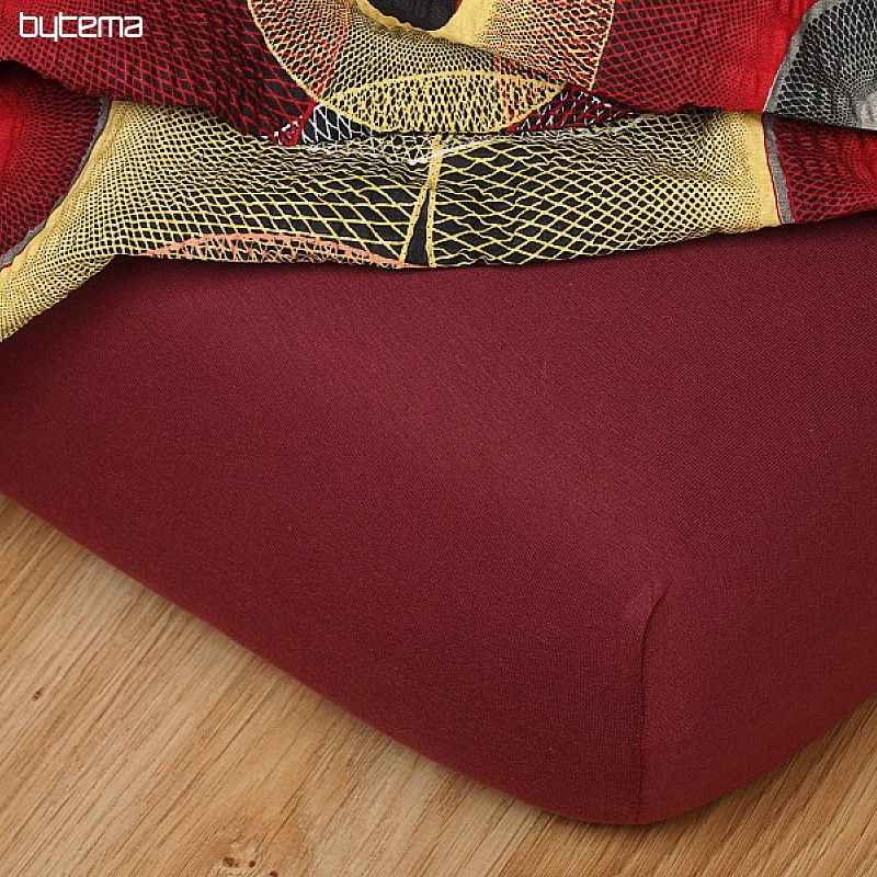 Drap de lit en jersey couleur bordeaux