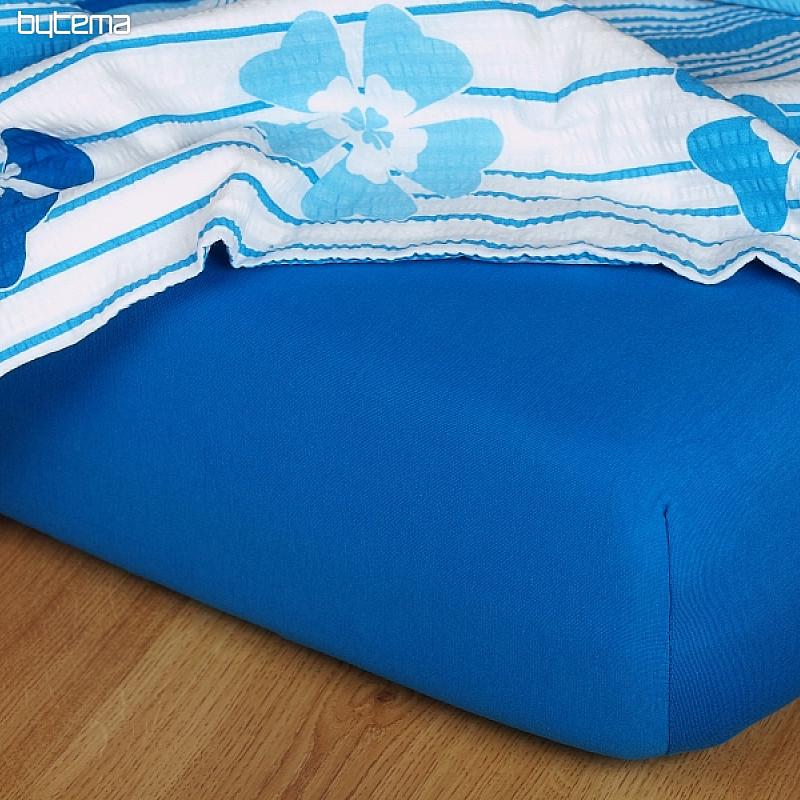 Drap de lit en jersey couleur bleu roi
