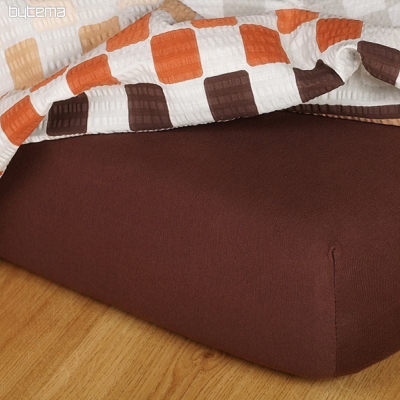 Drap de lit en jersey couleur marron foncé