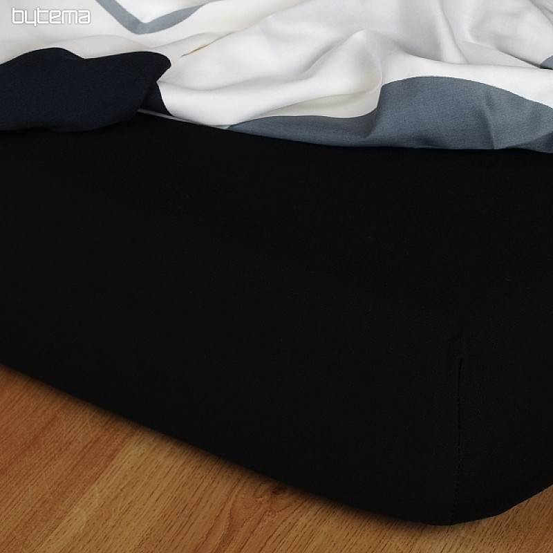 Drap de lit en jersey couleur noir