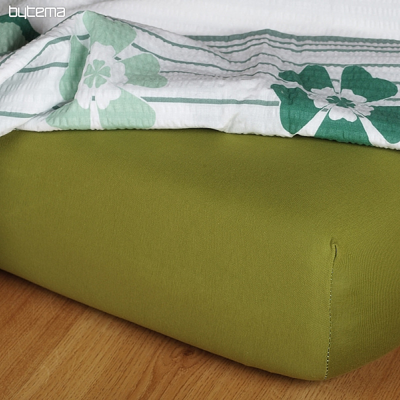 Drap jersey couleur olive