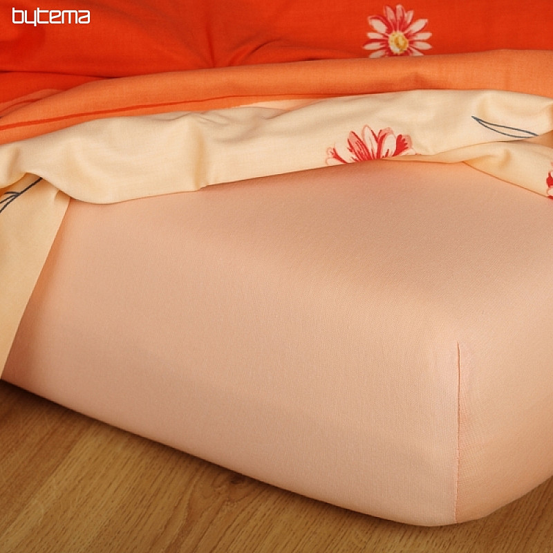 Drap jersey couleur abricot