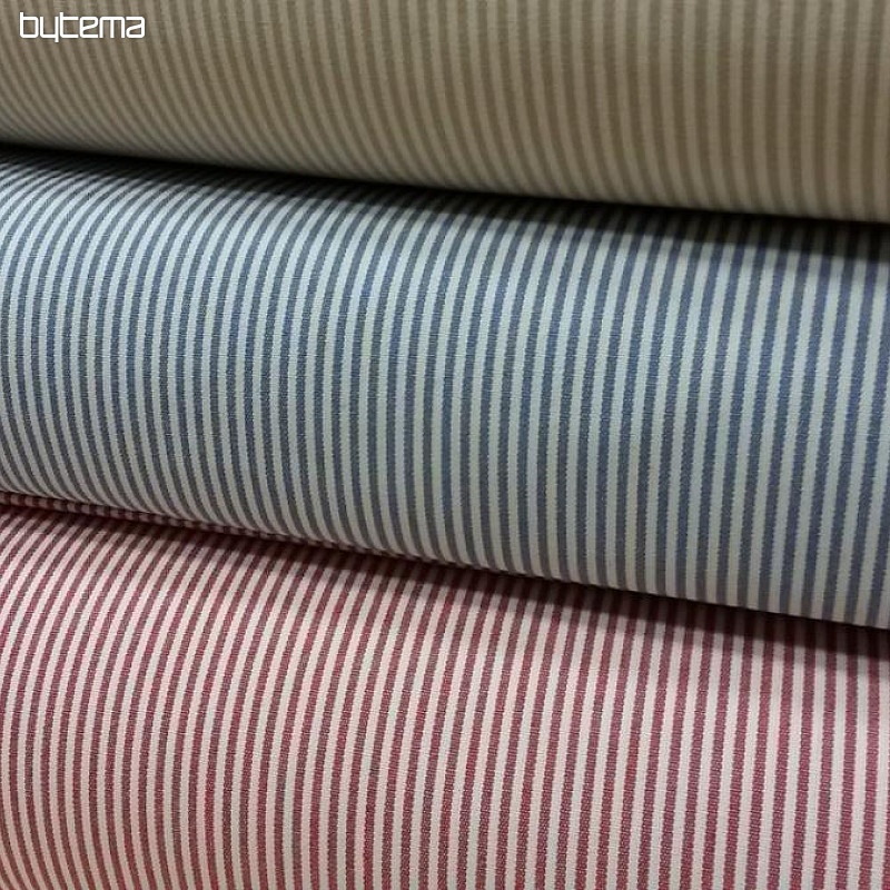 Tissu décoratif à rayures rouges 150 cm