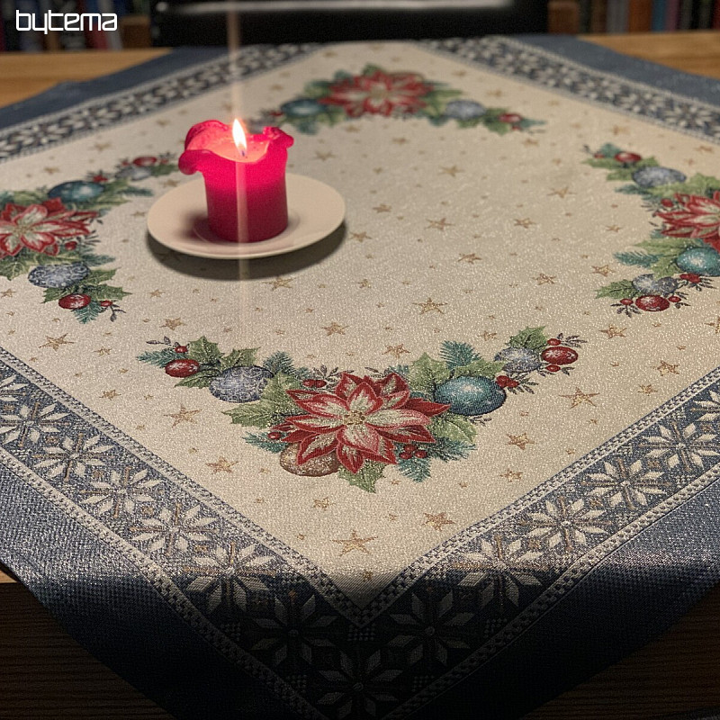 Nappes et foulards tapisserie de Noël ÉTOILE DE NOËL II bleu