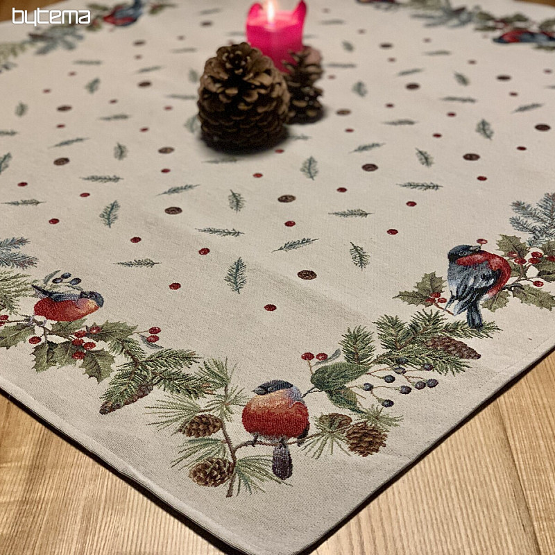 Nappe et écharpe en tapisserie BULL BIRD