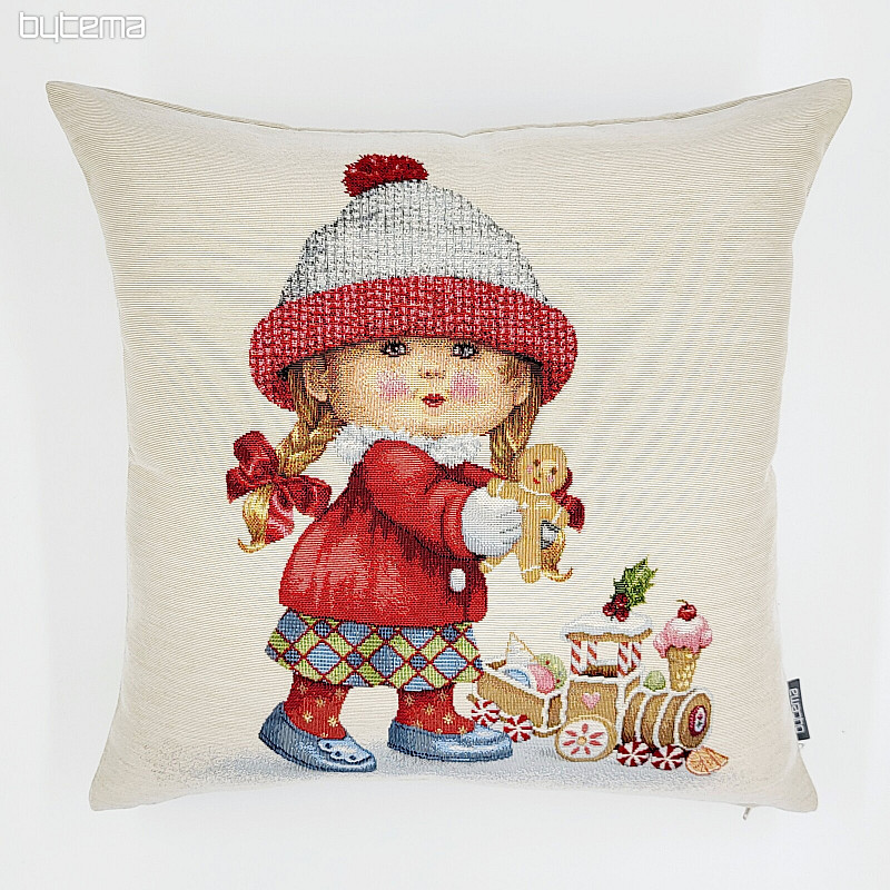 Couverture tapisserie de Noël FILLE AVEC UN JOUET