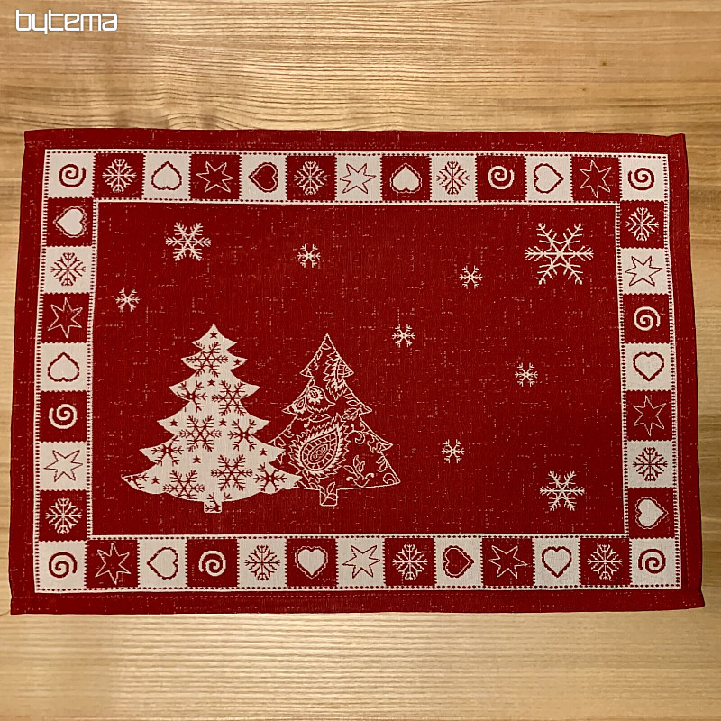 Dressage de table sapin de Noël rouge