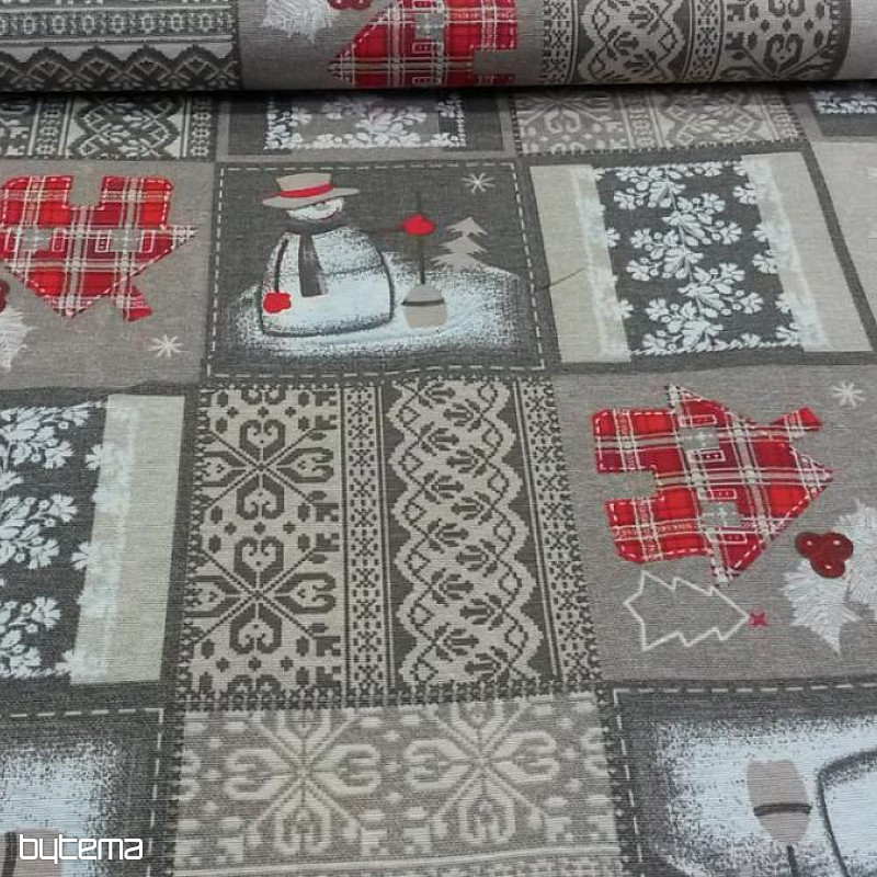 Tissu décoratif de Noël Bonhomme de neige I