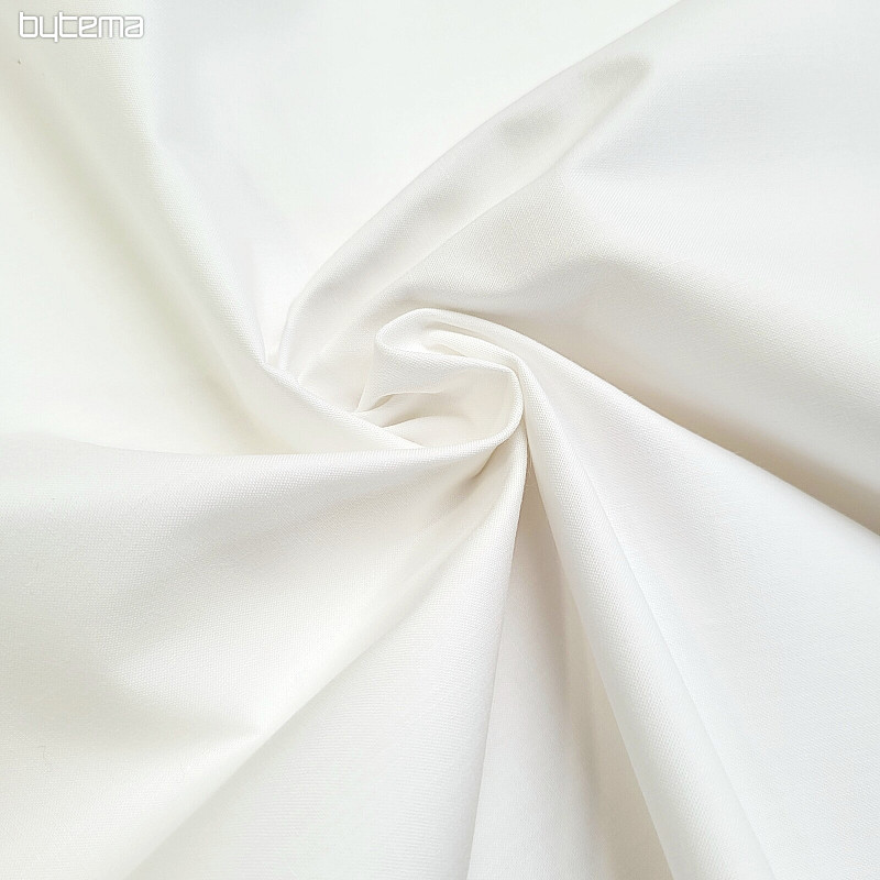SOLITUDE SATIN Tissu coton blanc