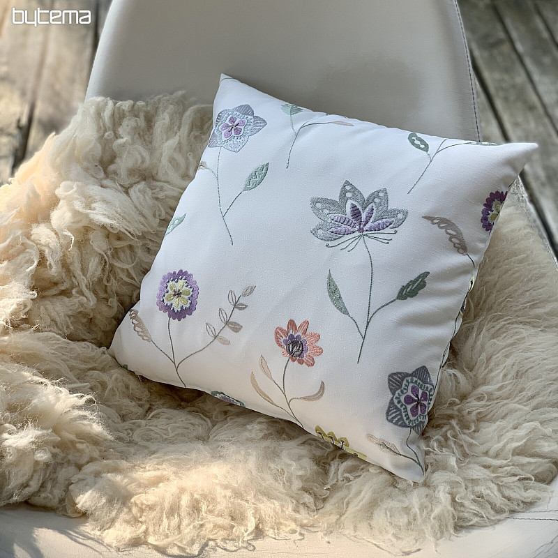 Housse décorative brodée RICHMOND violet