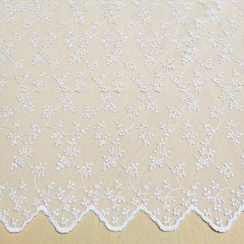 Rideau brodé luxe TINY WHITE Twig