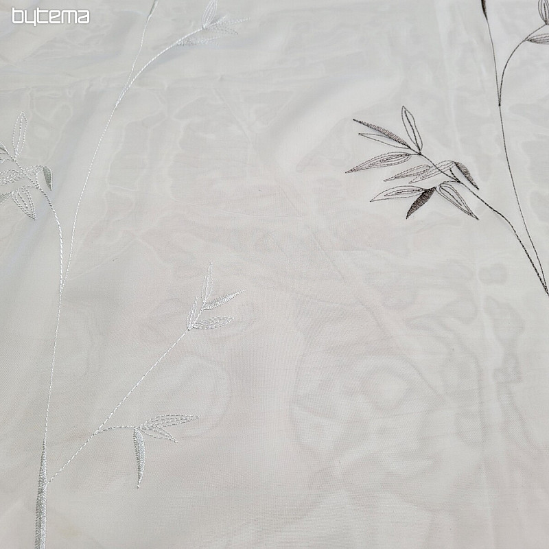 Rideau brodé de luxe GERSTER 11757 blanc