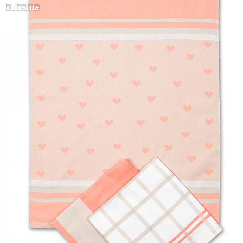 Serviettes jacquard extra absorbantes COEURS DE SAUMON