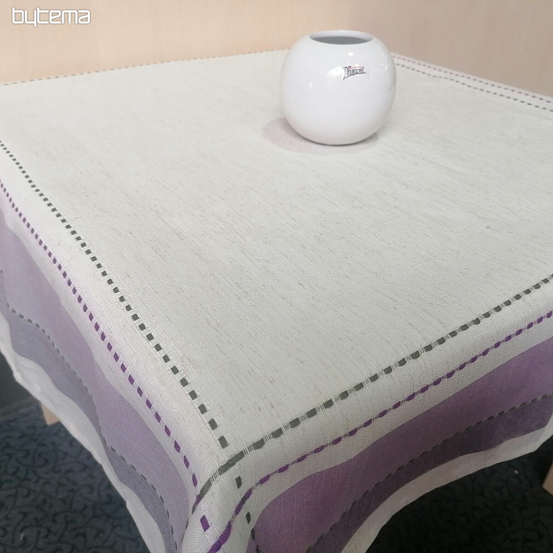 Nappes et châles violet-vert avec surpiqûres vertes