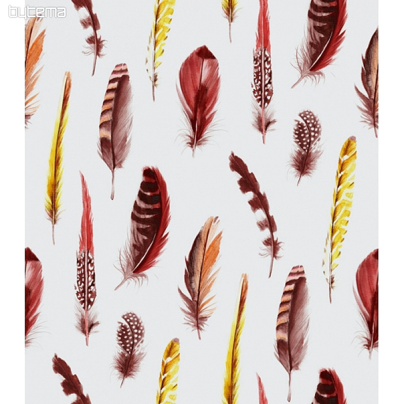 Tissu déco Plumes rouges