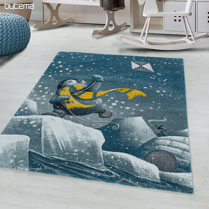 Tapis de luxe pour enfant FUNNY BLUE PENGUIN